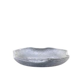 Zinkový antik plechový podnos s ohnutým okrajem Wavy S - Ø 15,5*2,5 cm Chic Antique