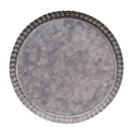 Zinkový antik plechový kulatý dekorační podnos Dorié - Ø 19*1 cm Sommerfield