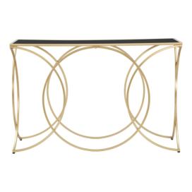 Konzolový stolek se skleněnou deskou v černo-zlaté barvě 40x120 cm Infinity – Mauro Ferretti