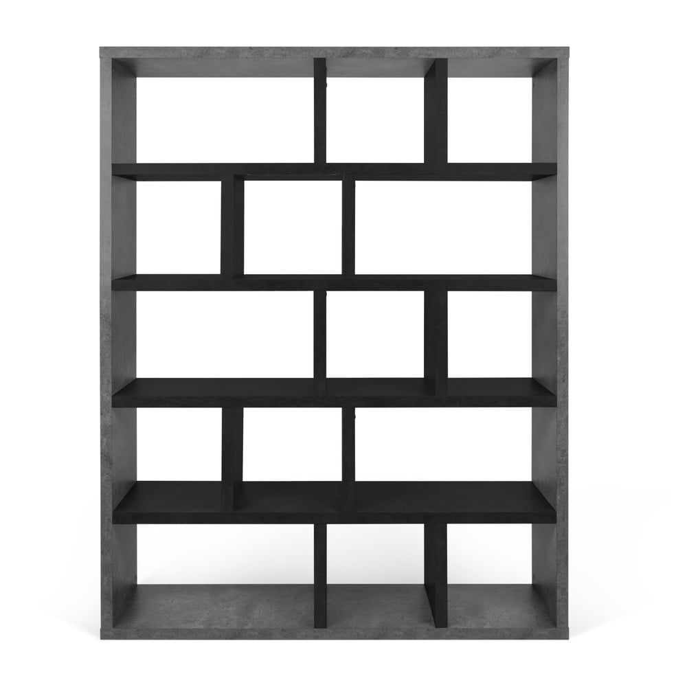 Knihovna v dekoru betonu v tmavě šedo-černé barvě 150x198 cm Berlin – TemaHome - Bonami.cz