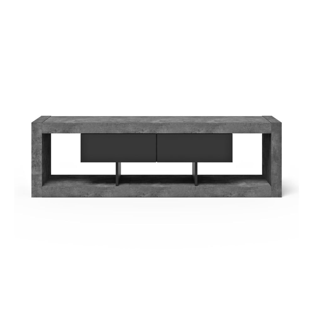 Šedo-černý TV stolek v dekoru betonu 175x52 cm Nara – TemaHome - Bonami.cz