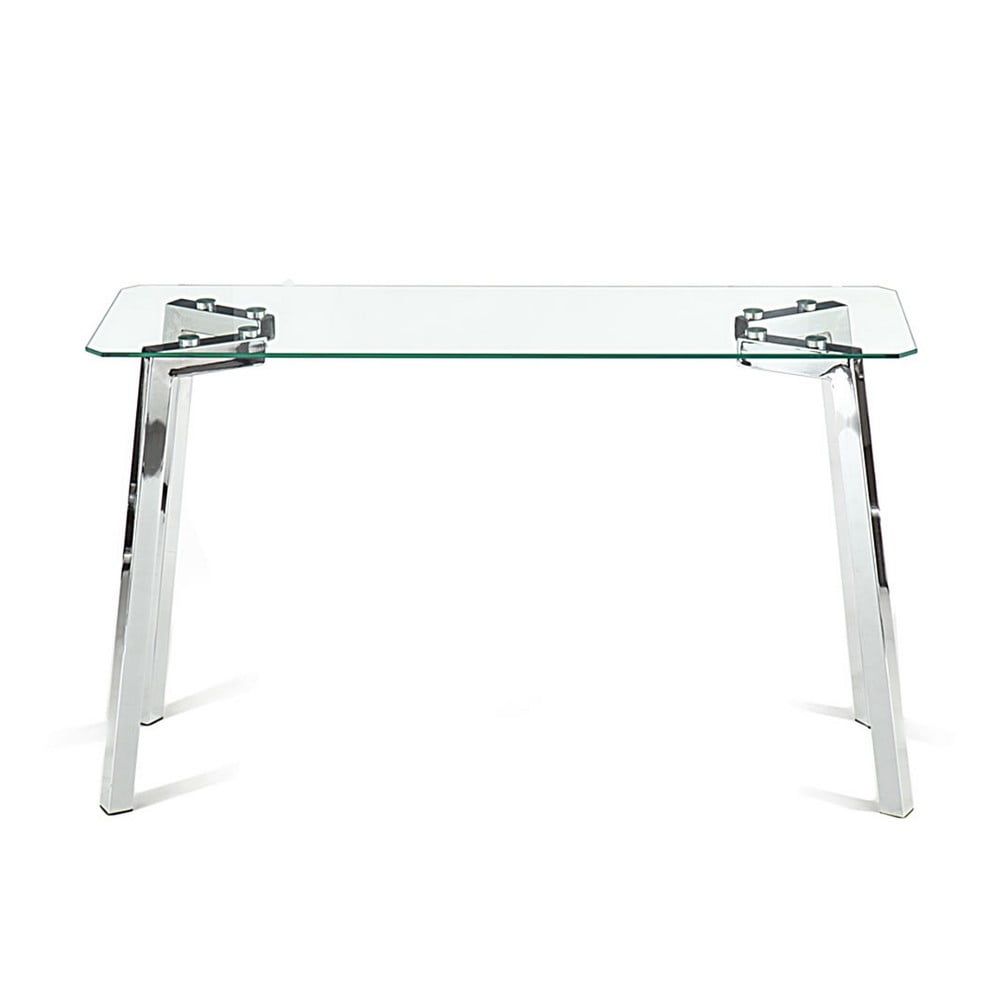 Konzolový stolek se skleněnou deskou ve stříbrné barvě 40x125 cm Kirk – Tomasucci - Bonami.cz