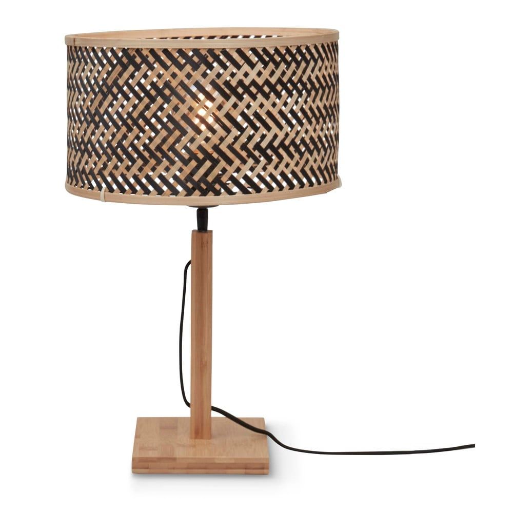 Stolní lampa s bambusovým stínidlem v černo-přírodní barvě (výška 38 cm) Java – Good&Mojo - Bonami.cz
