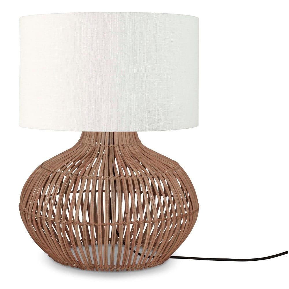 Stolní lampa s textilním stínidlem v bílo-přírodní barvě (výška 48 cm) Kalahari – Good&Mojo - Bonami.cz