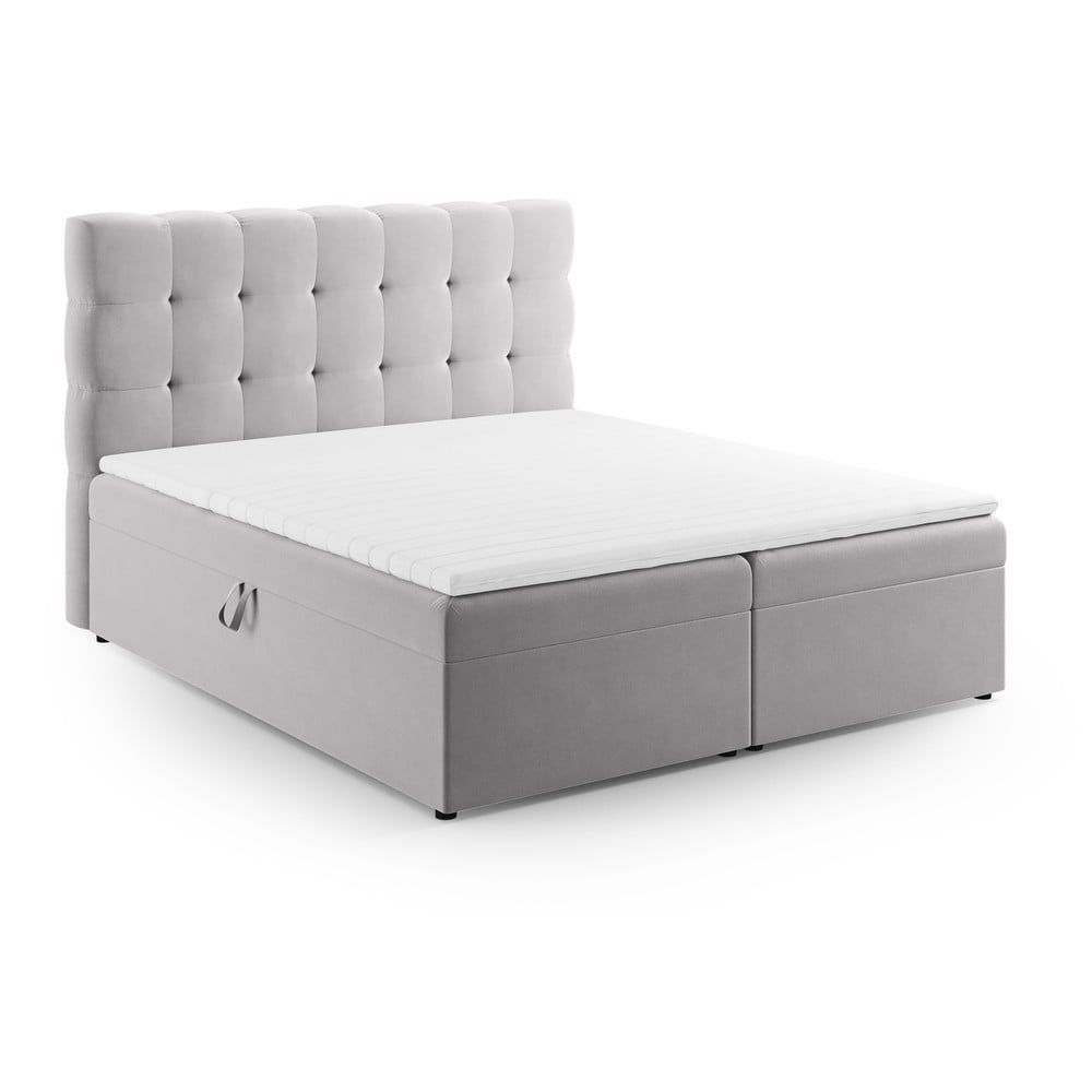 Světle šedá boxspring postel s úložným prostorem 180x200 cm Bali – Cosmopolitan Design - Bonami.cz