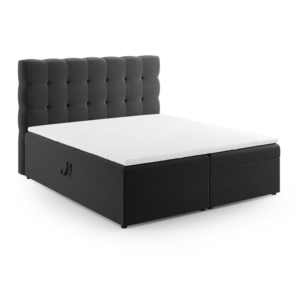 Antracitová boxspring postel s úložným prostorem 160x200 cm Bali – Cosmopolitan Design - Bonami.cz