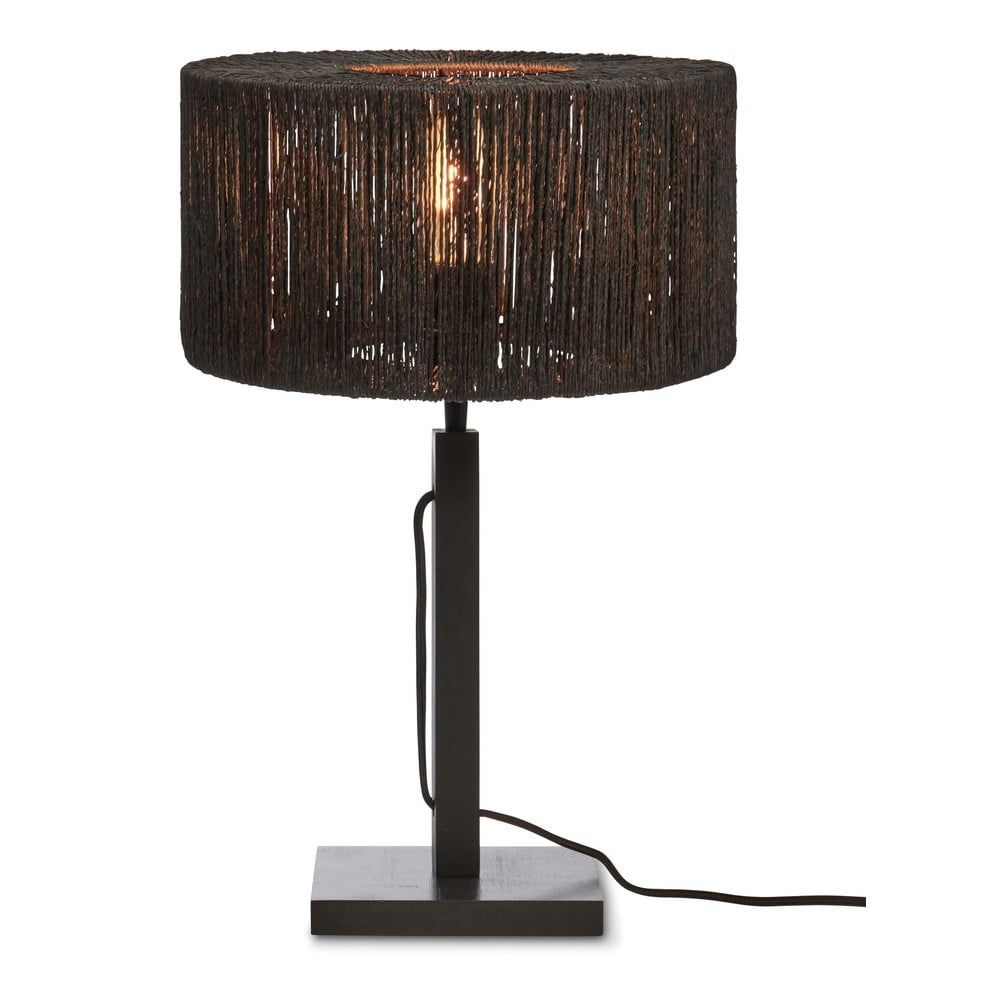 Černá stolní lampa se stínidlem z juty (výška 37 cm) Iguazu – Good&Mojo - Bonami.cz