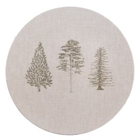 Béžový servírovací talíř se stromky Natural Pine Trees - Ø 33*1 cm Clayre & Eef