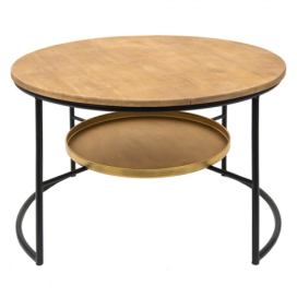 Kulatý hnědý konferenční stolek Davide - Ø 81*52 cm Clayre & Eef