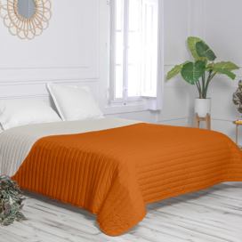 Oranžovo-béžový bavlněný prošívaný přehoz 180x260 cm Dash – Happy Friday