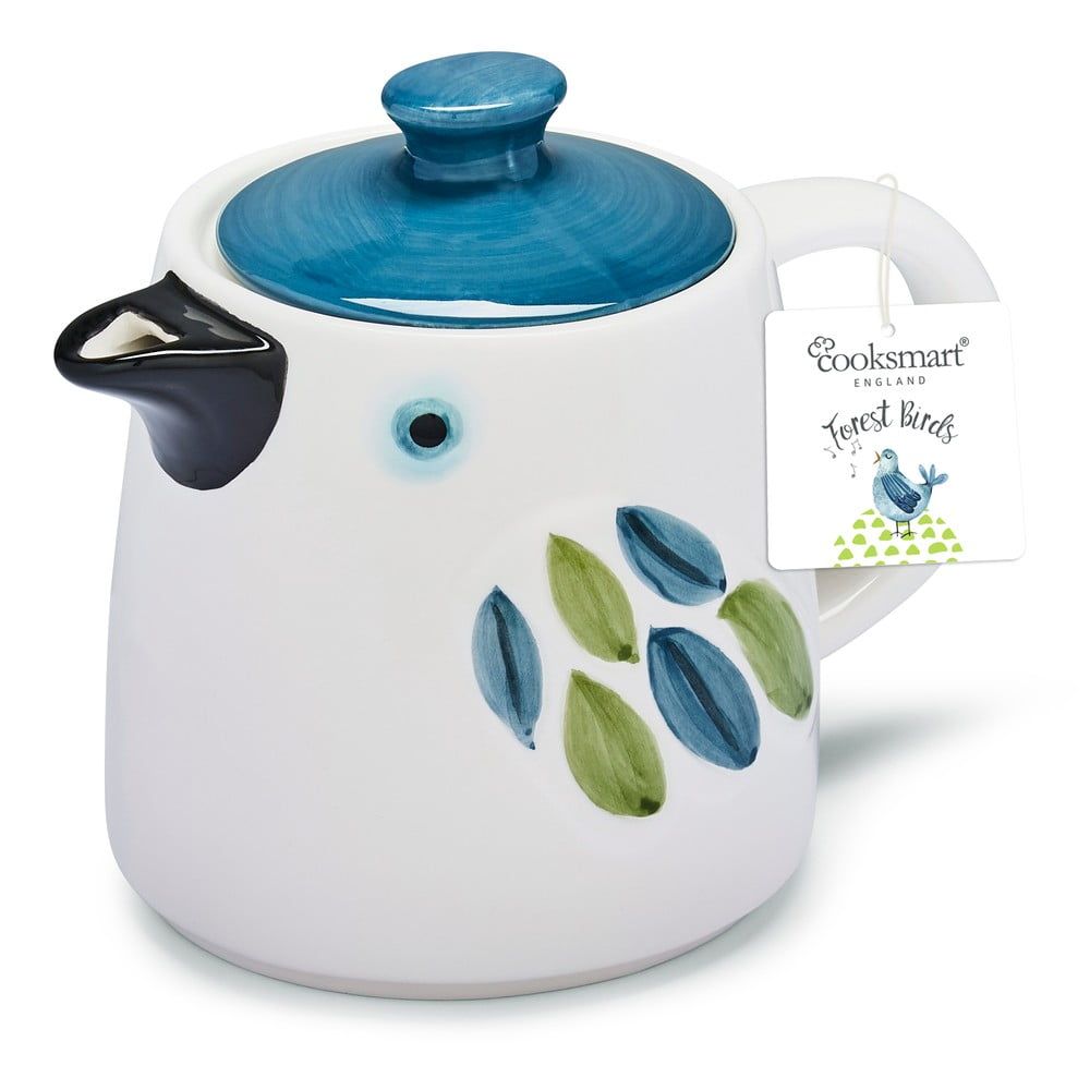 Modro-bílá keramická konvice na čaj Forest Birds – Cooksmart ® - Bonami.cz