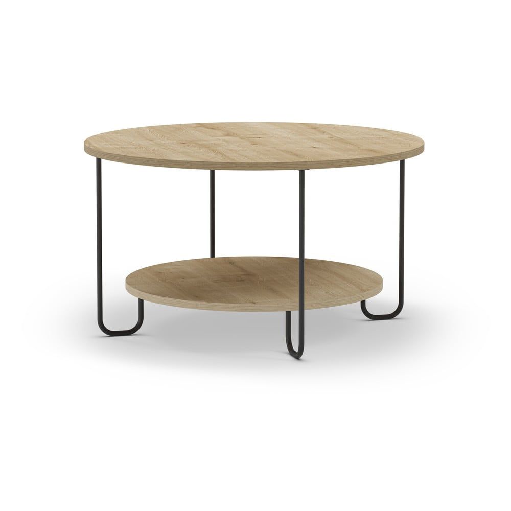 Kulatý konferenční stolek s deskou v dubovém dekoru v přírodní barvě ø 80 cm Tonka – Marckeric - Bonami.cz