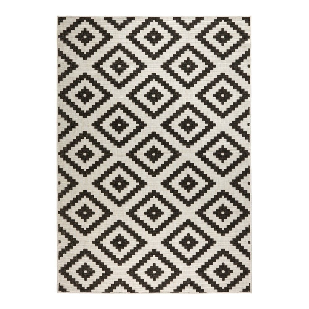 Černo-krémový venkovní koberec NORTHRUGS Malta, 80 x 150 cm - Bonami.cz