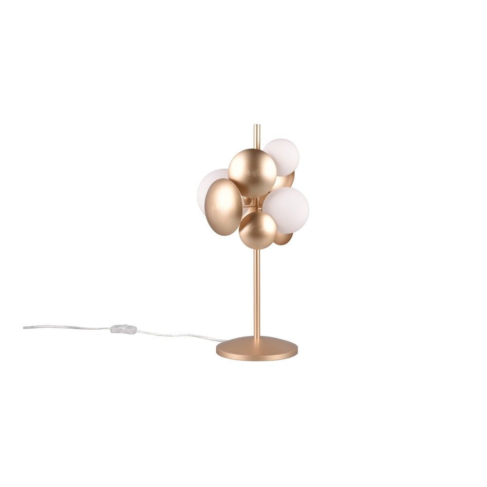 Stolní lampa se skleněným stínidlem ve zlato-bílé barvě (výška 50 cm) Bubble – Trio Select - Bonami.cz