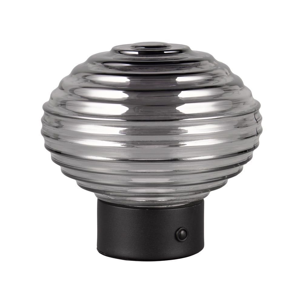 Černo-šedá stmívatelná LED stolní lampa se skleněným stínidlem (výška 14,5 cm) Earl – Trio - Bonami.cz