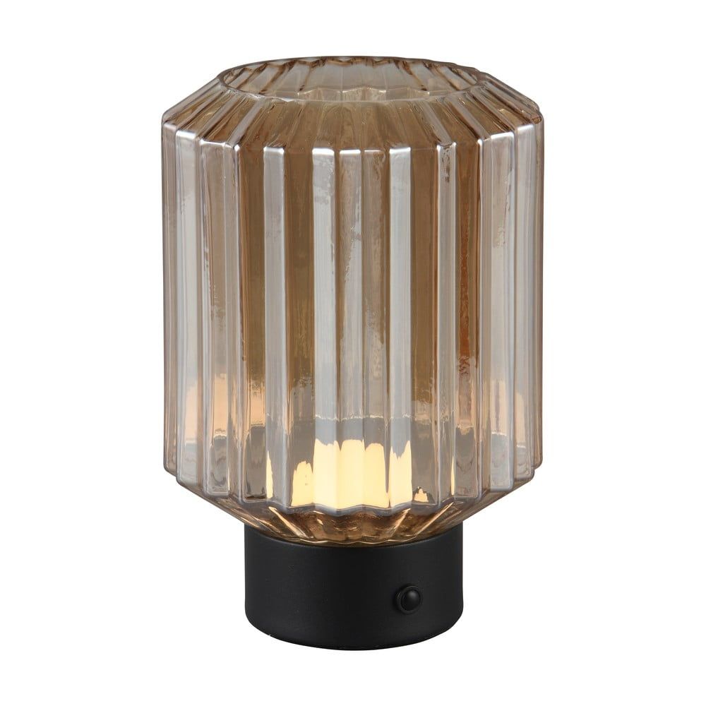 Černo-šedá stmívatelná LED stolní lampa se skleněným stínidlem (výška 19,5 cm) Lord – Trio - Bonami.cz