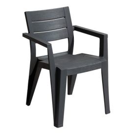 Tmavě šedá plastová zahradní židle Julie – Keter