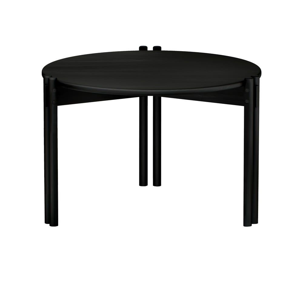 Černý kulatý konferenční stolek z borovicového dřeva ø 60 cm Sticks – Karup Design - Bonami.cz