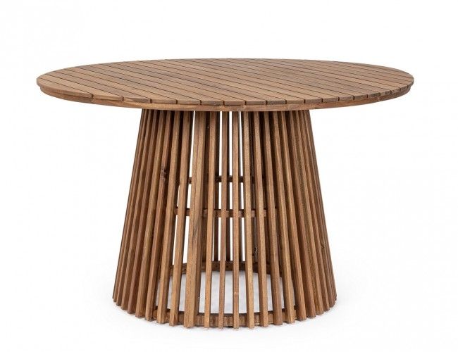 BIZZOTTO dřevěný zahradní stůl RODANO ø120 cm tmavý - iodesign.cz