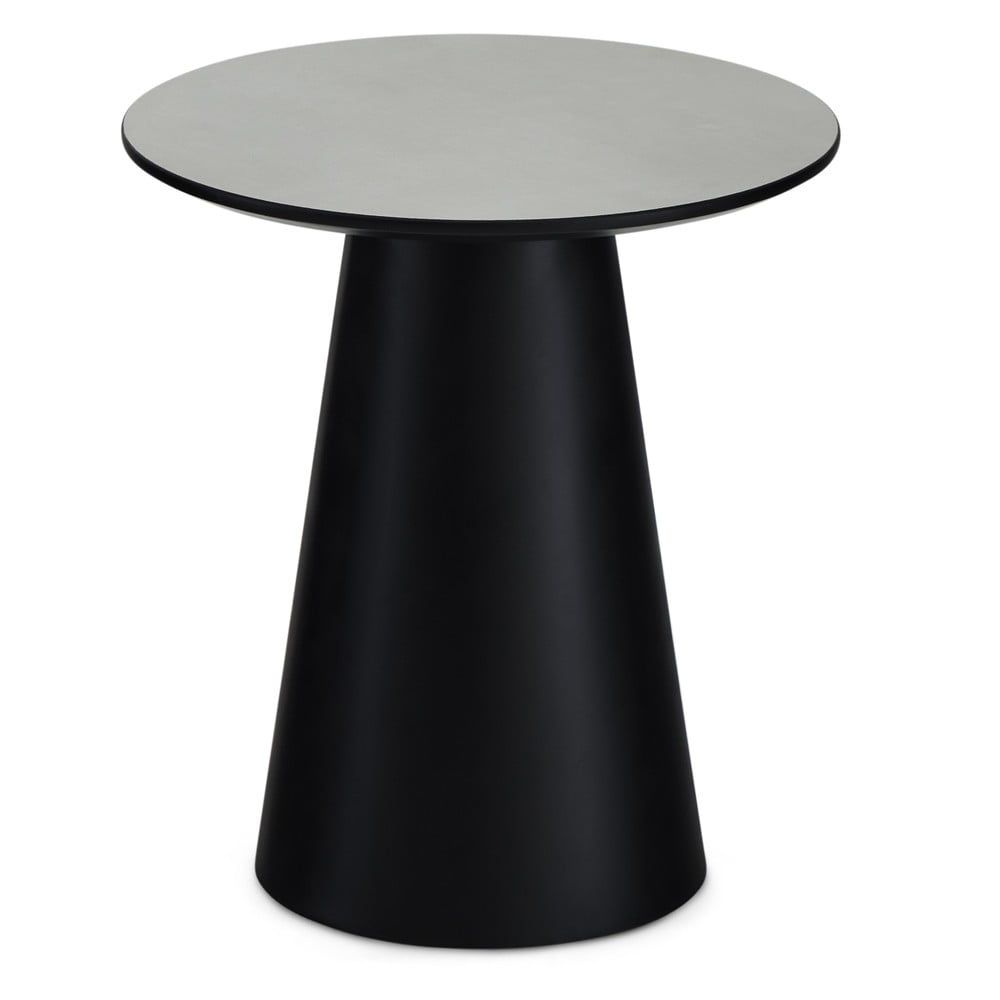 Konferenční stolek ve světle šedé a černé barvě s deskou v dekoru mramoru ø 45 cm Tango – Furnhouse - Bonami.cz