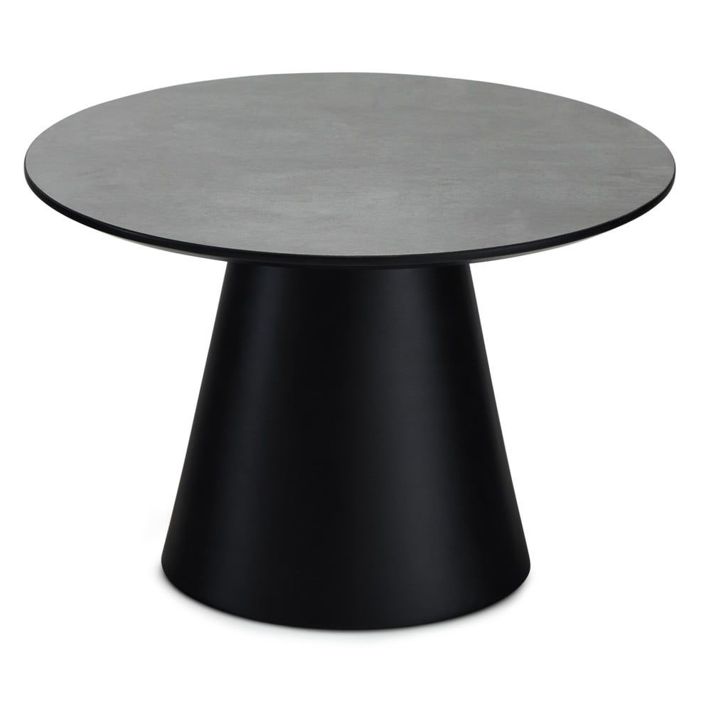 Konferenční stolek v tmavě šedé a černé barvě s deskou v dekoru mramoru ø 60 cm Tango – Furnhouse - Bonami.cz