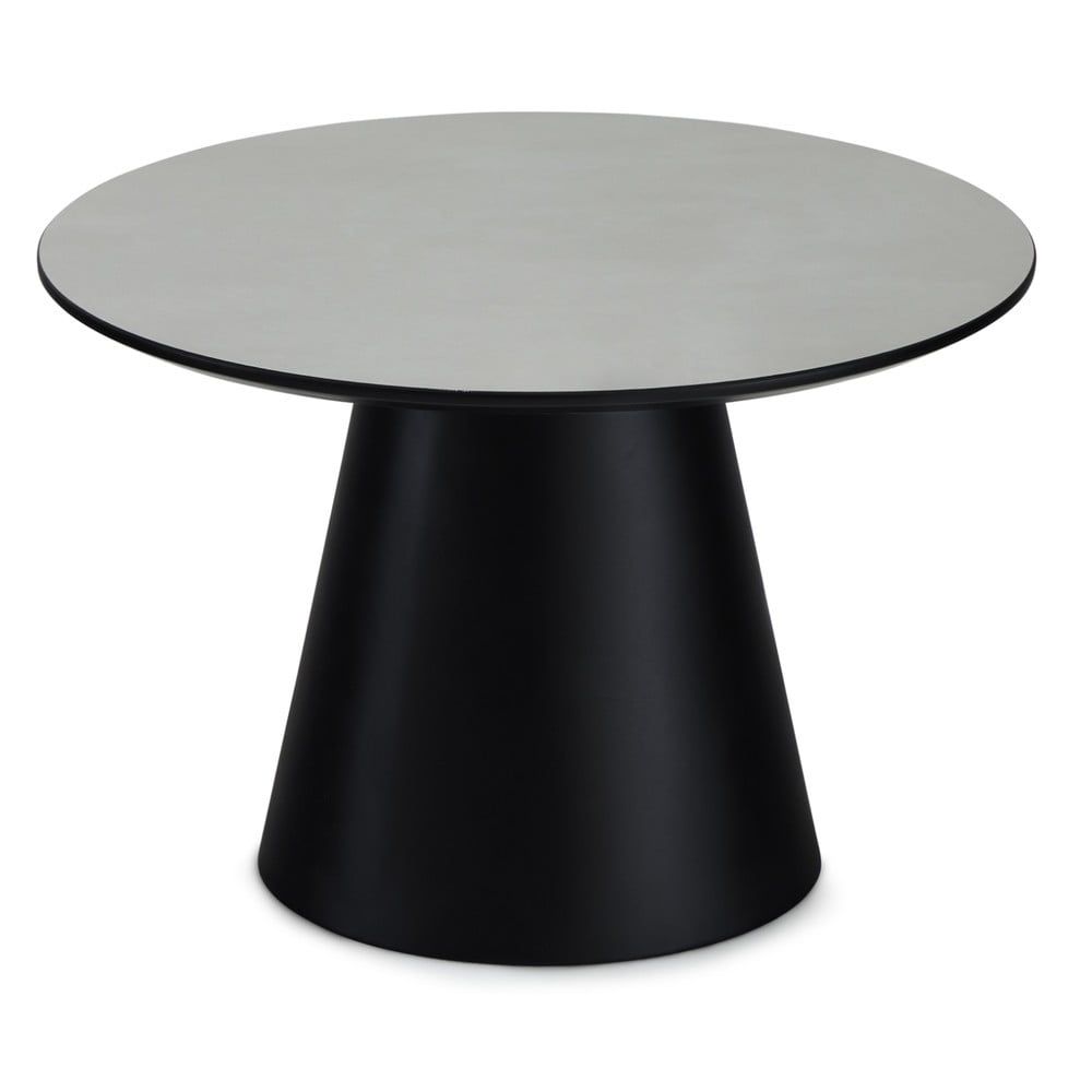 Konferenční stolek ve světle šedé a černé barvě s deskou v dekoru mramoru ø 60 cm Tango – Furnhouse - Bonami.cz