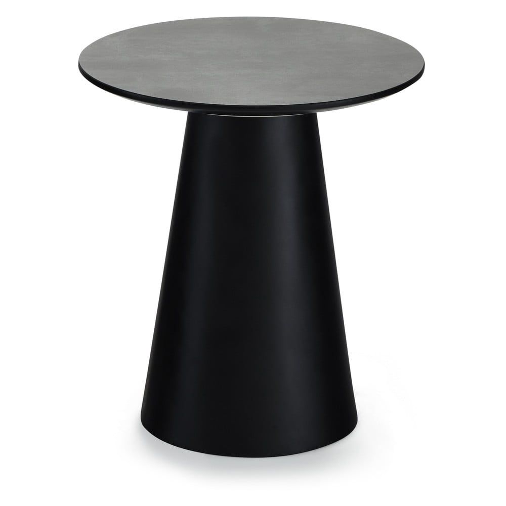 Konferenční stolek v tmavě šedé a černé barvě s deskou v dekoru mramoru ø 45 cm Tango – Furnhouse - Bonami.cz