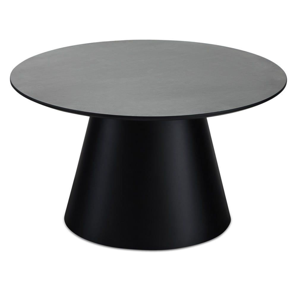 Konferenční stolek v tmavě šedé a černé barvě s deskou v dekoru mramoru ø 80 cm Tango – Furnhouse - Bonami.cz