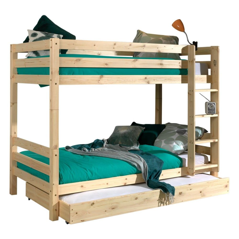 Patrová dětská postel z borovicového dřeva s úložným prostorem v přírodní barvě PINO – Vipack - Bonami.cz