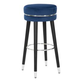 Modrá sametová barová židle 74 cm Paris – Mauro Ferretti