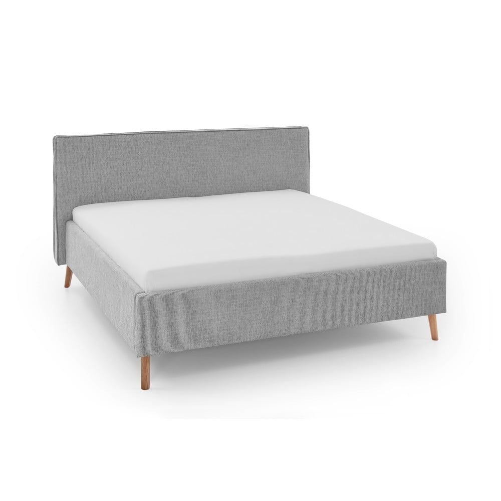 Světle šedá čalouněná dvoulůžková postel s úložným prostorem s roštem 180x200 cm Riva – Meise Möbel - Bonami.cz