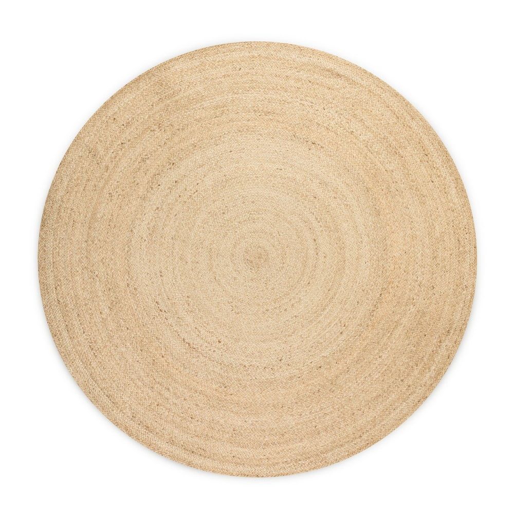 Oboustranný jutový kulatý koberec v přírodní barvě ø 100 cm Braided Ivory – Hanse Home - Bonami.cz