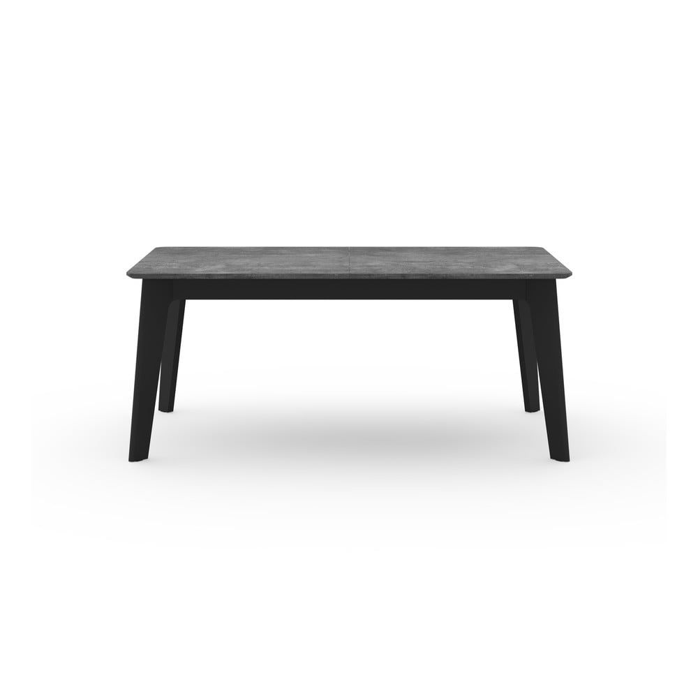 Černý rozkládací jídelní stůl s deskou v dekoru betonu 100x180 cm Shadow – TemaHome - Bonami.cz