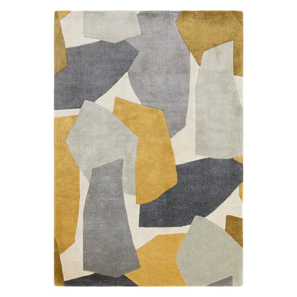 Ručně tkaný koberec z recyklovaných vláken v okrově žluté a šedé barvě 120x170 cm Romy – Asiatic Carpets - Bonami.cz