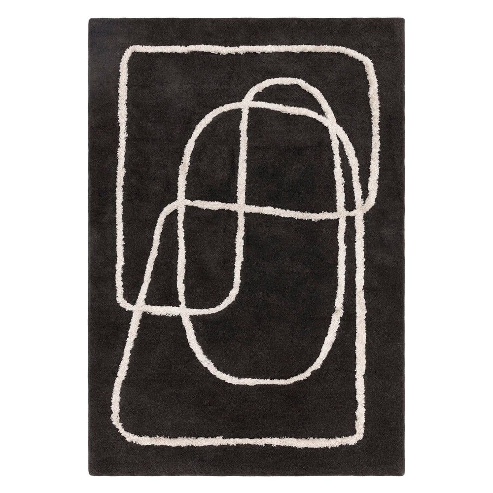 Černý ručně tkaný vlněný koberec 120x170 cm Matrix – Asiatic Carpets - Bonami.cz