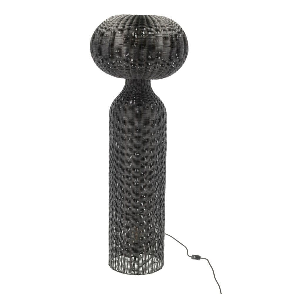 Černá stojací lampa s ratanovým stínidlem (výška 130 cm) Werna – Villa Collection - Bonami.cz