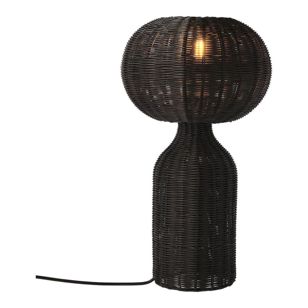 Černá stolní lampa s ratanovým stínidlem (výška 43 cm) Werna – Villa Collection - Bonami.cz