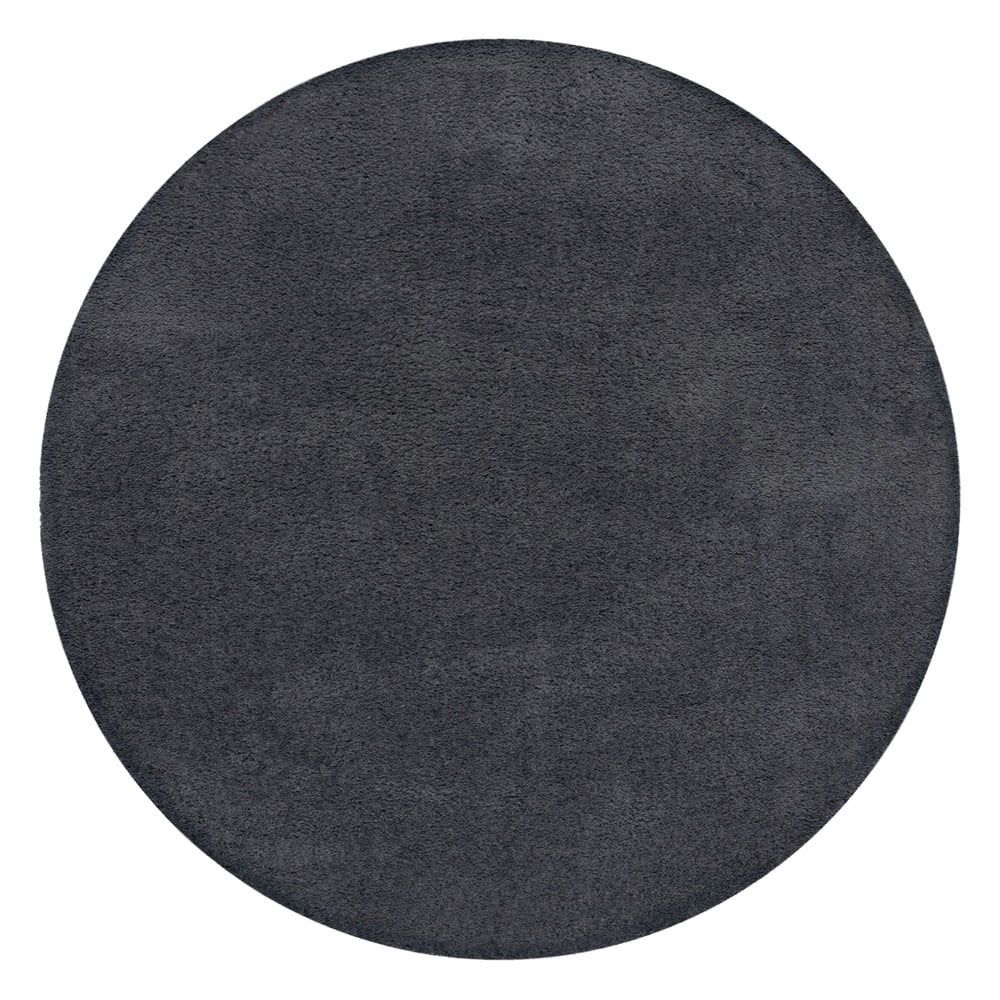 Tmavě šedý pratelný kulatý koberec z recyklovaných vláken 133x133 cm Fluffy – Flair Rugs - Bonami.cz