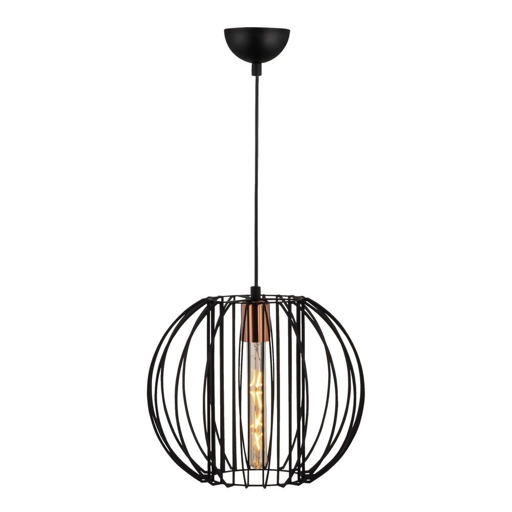Závěsné svítidlo v černé a bronzové barvě s kovovým stínidlem ø 33 cm Fellini – Opviq lights - Bonami.cz