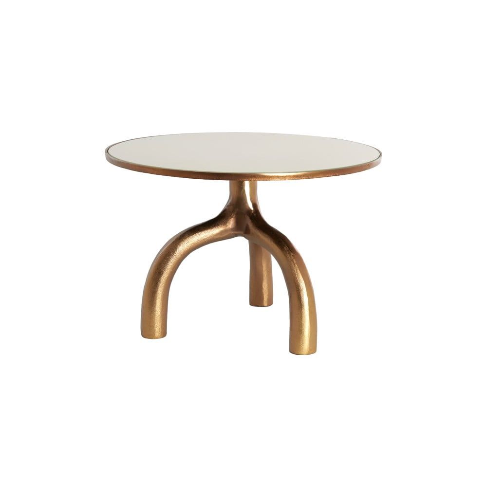 Skleněný kulatý konferenční stolek v bronzové a béžové barvě ø 65 cm Mello – Light & Living - Bonami.cz