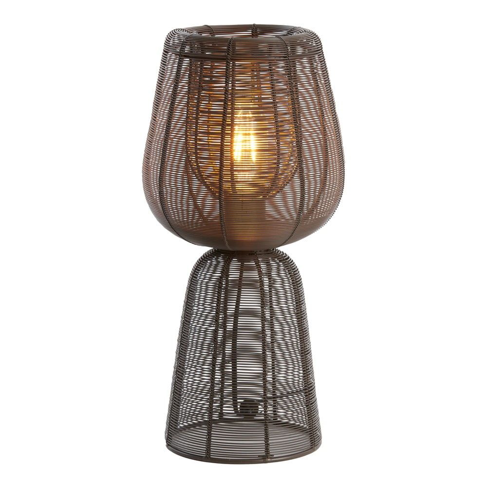 Tmavě hnědá stolní lampa (výška 42 cm) Aboso – Light & Living - Bonami.cz