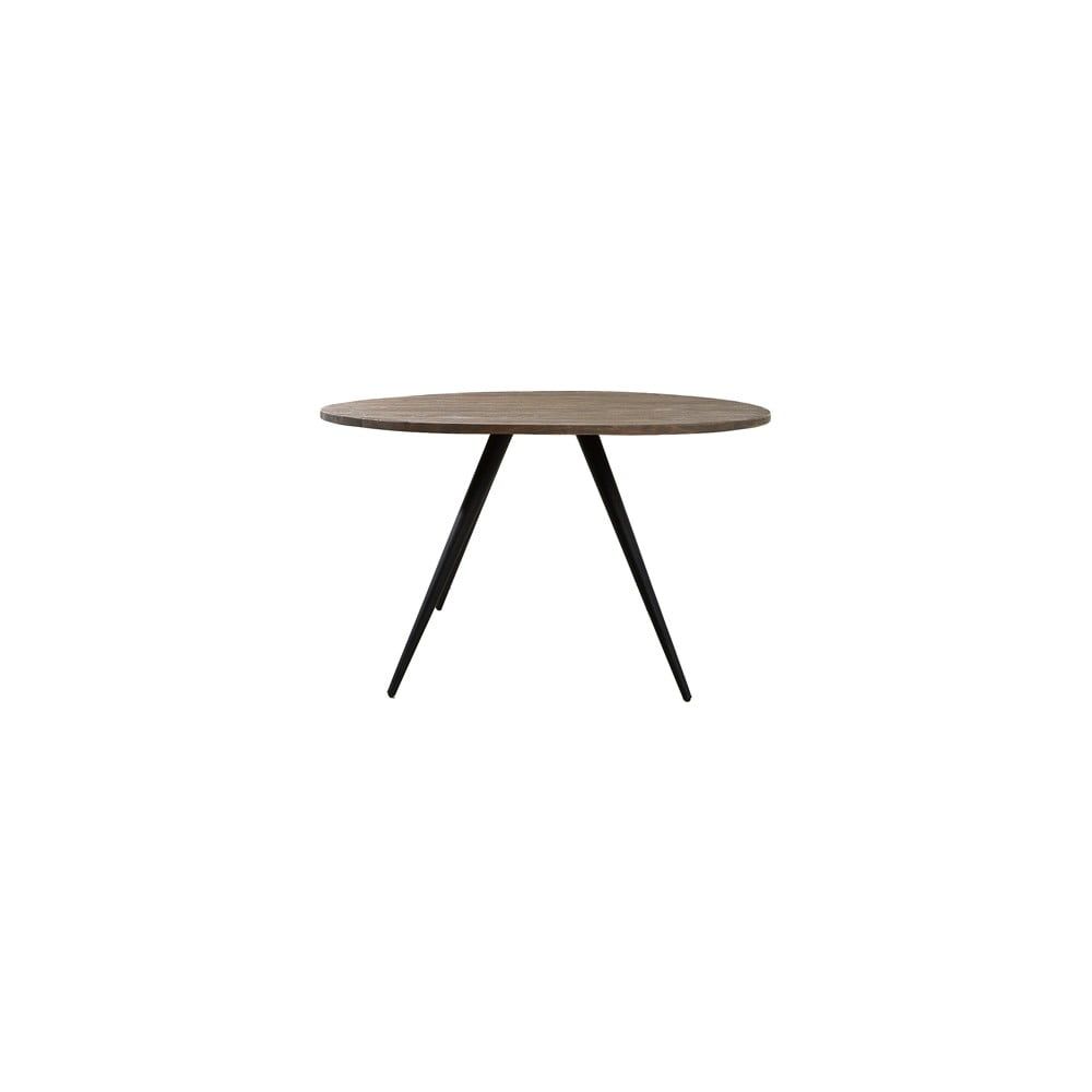 Kulatý jídelní stůl v černé a tmavě hnědé barvě s deskou z akácie ø 140 cm Turi – Light & Living - Bonami.cz