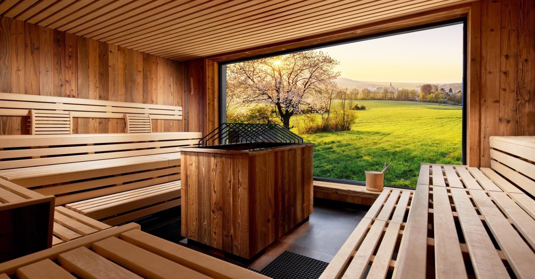 Sauna s velkým oknem - 
