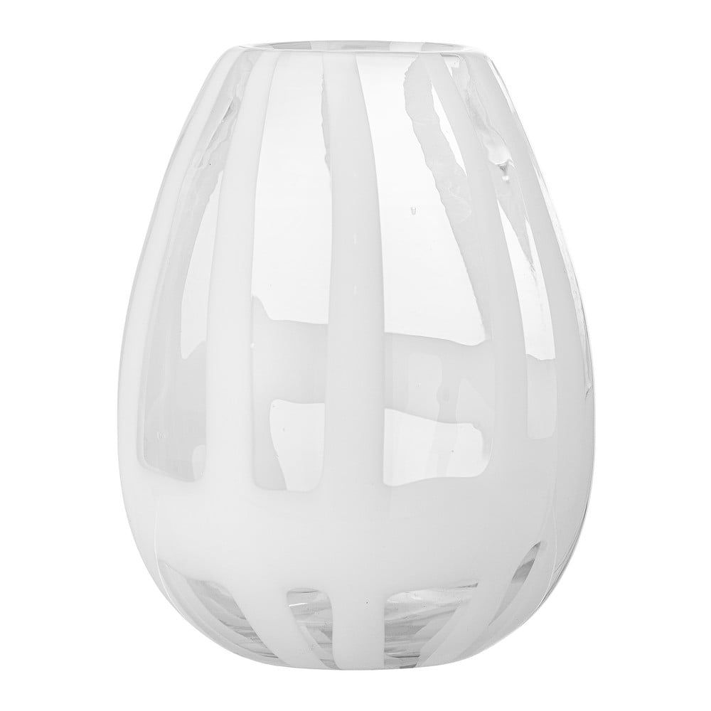 Bílá skleněná ručně vyrobená váza (výška 18 cm) Cosmin – Bloomingville - Bonami.cz