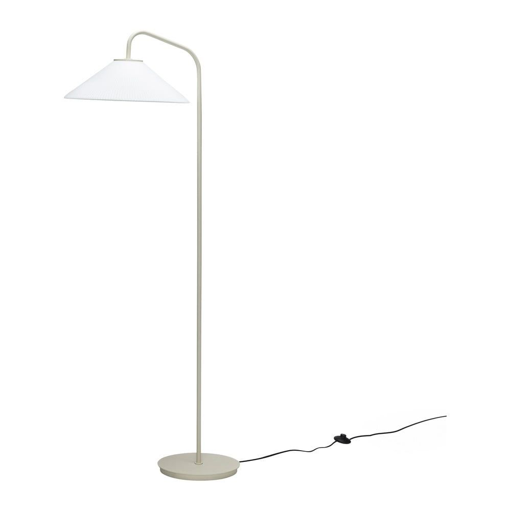 Krémová stojací lampa se skleněným stínidlem (výška 158 cm) Solid – Hübsch - Bonami.cz