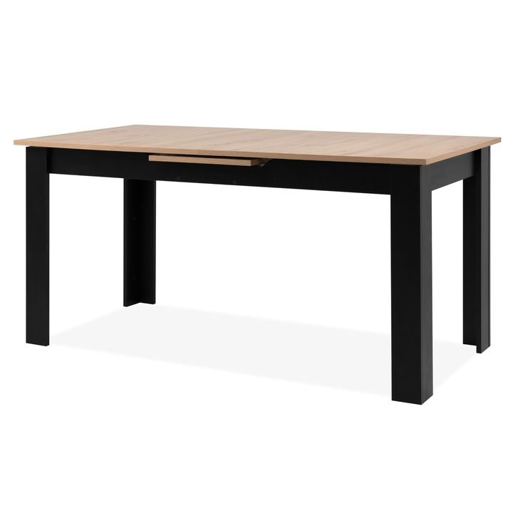 Jídelní stůl BAUCIS 90A dub artisan/černá, šířka 160 cm - SCONTO Nábytek s.r.o.