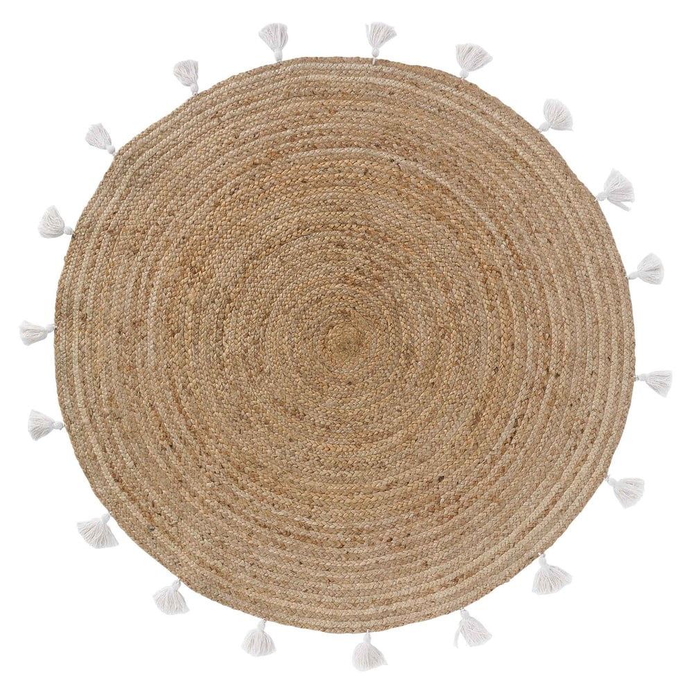 Kulatý koberec v bílo-přírodní barvě ø 120 cm Shira – douceur d\'intérieur - Bonami.cz