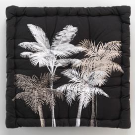 Bílo-černý sedací vak Ethno Palm – douceur d\'intérieur