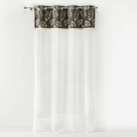 Bílo-antracitová voálová záclona 140x280 cm Adelor – douceur d\'intérieur