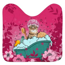 Růžová WC koupelnová předložka 45x45 cm Chatibulle – douceur d\'intérieur